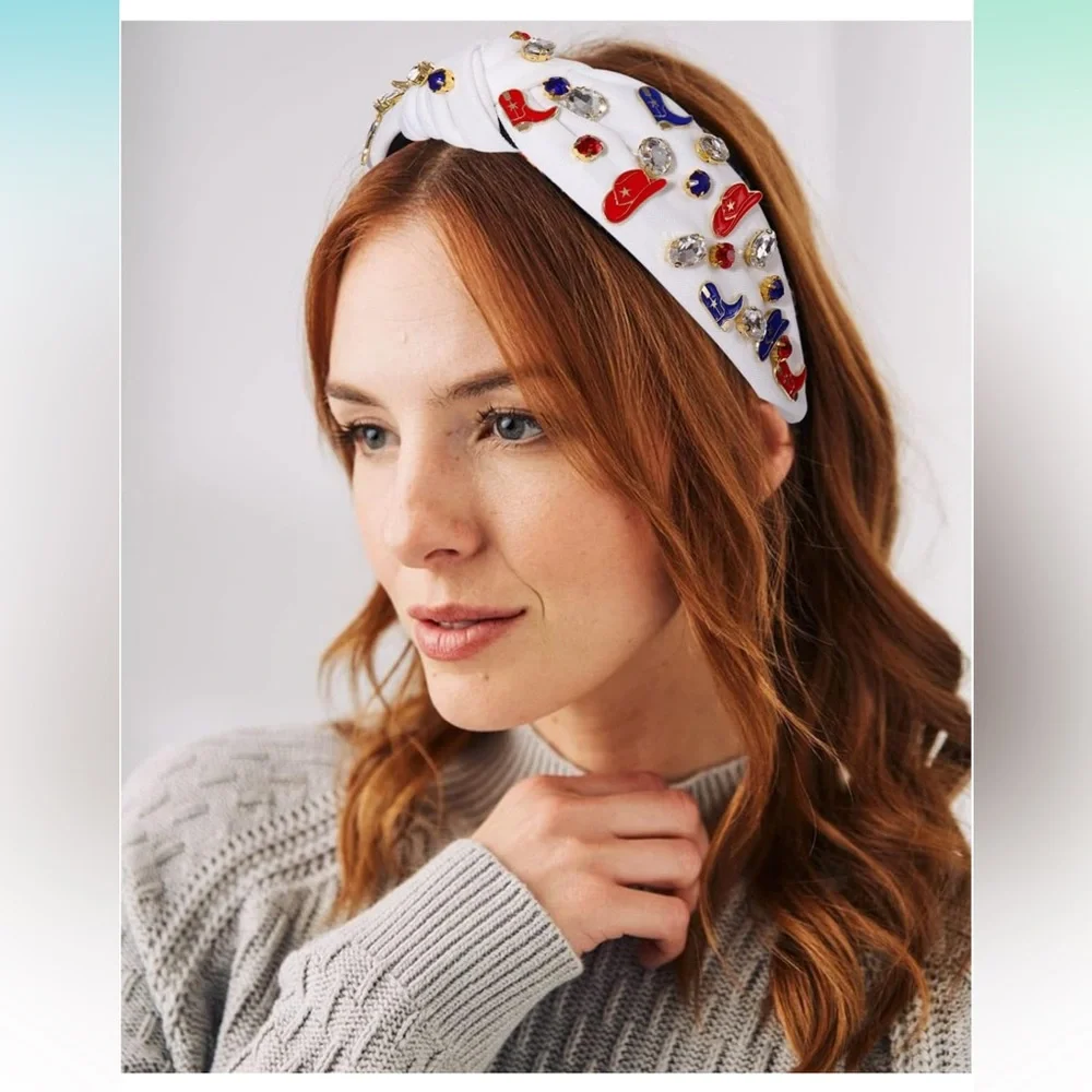NEW Mokkia Western‎ Headbands  Jeweled Rhinestone Crystal Knotted Headband